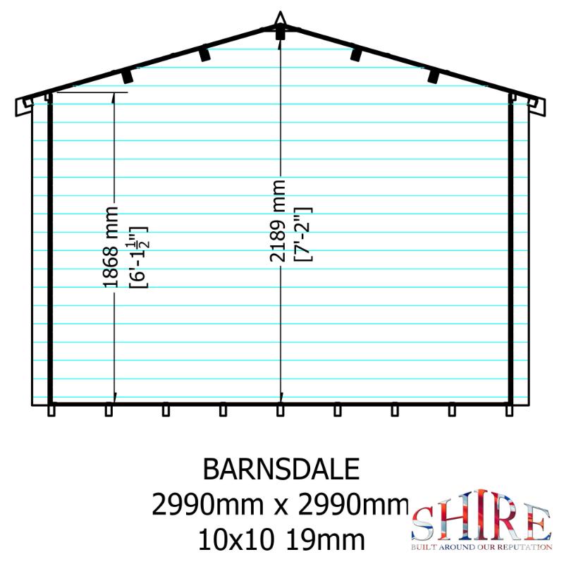 Shire Barnsdale 10x10 19mm Log cabin