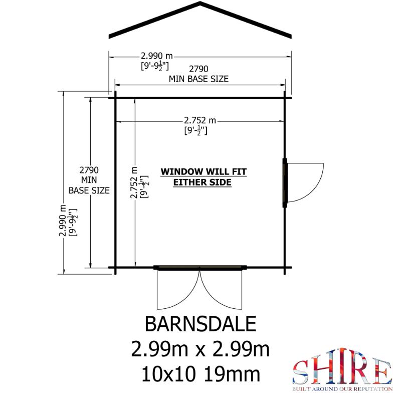 Shire Barnsdale 10x10 19mm Log cabin