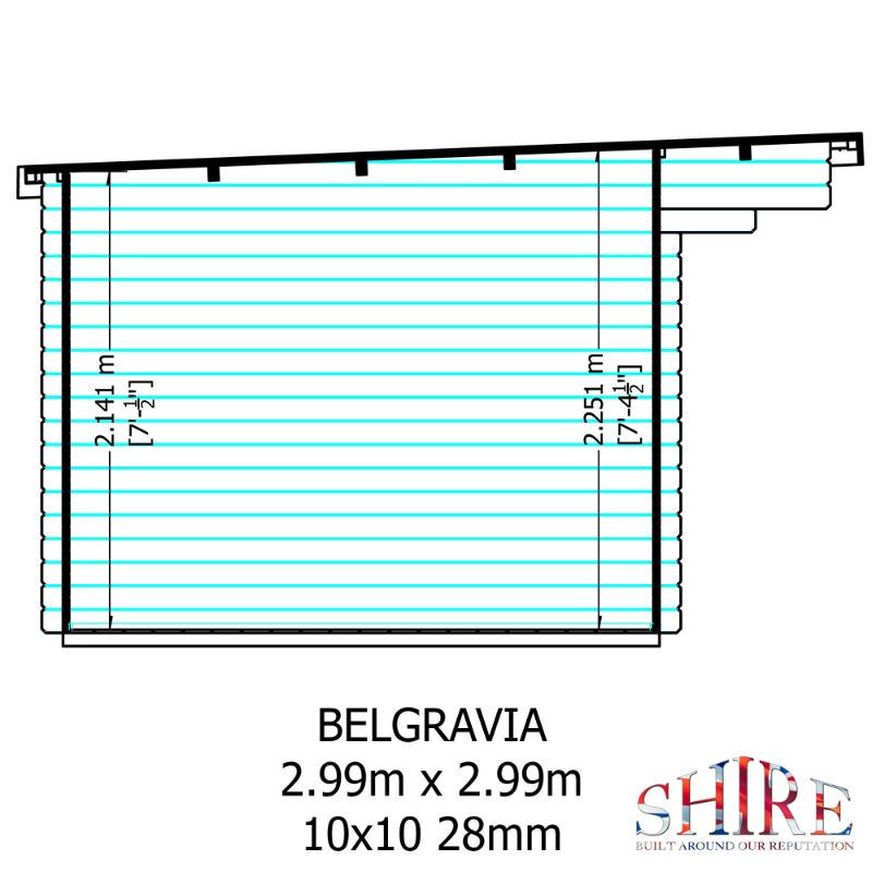 Shire Belgravia 10x10 28mm Log cabin