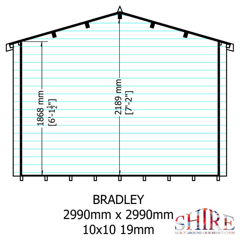 Shire Bradley 10x10 19mm Log cabin