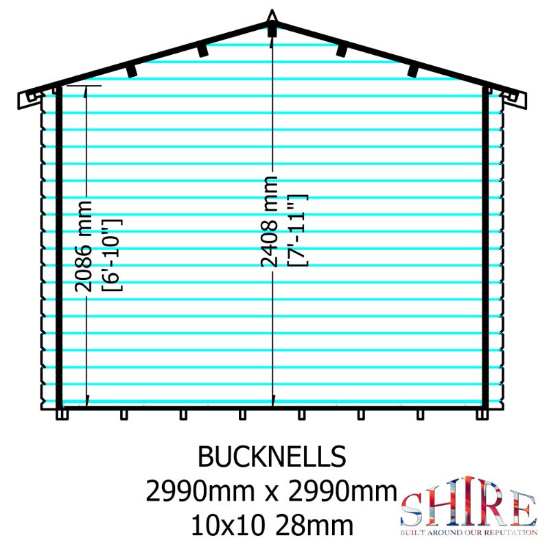 Shire Bucknells 10x10 28mm Log cabin