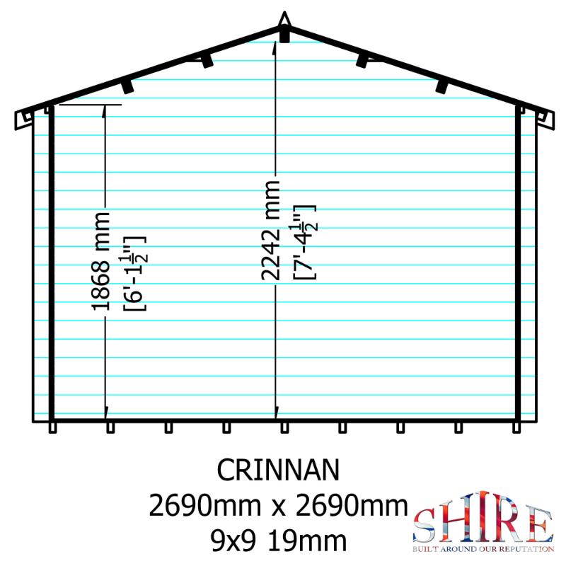 Shire Crinan 10x10 19mm Log cabin