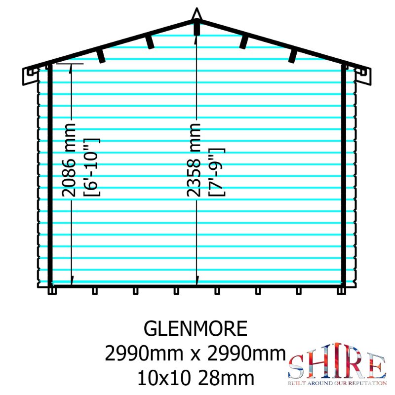 Shire Glenmore 10Gx10 28m Log cabin