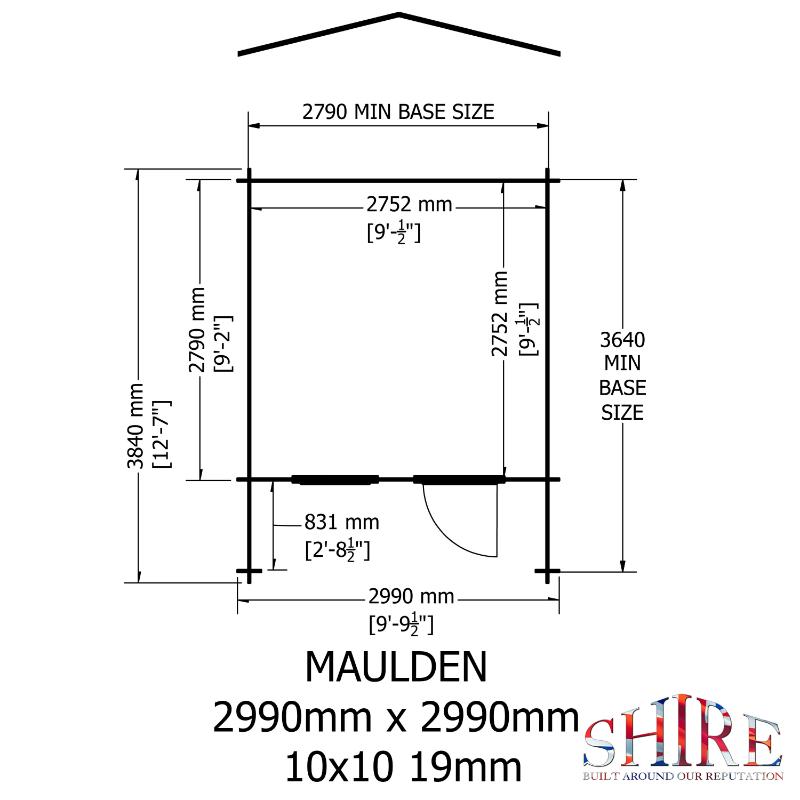Shire Maulen with Verandah 10x10 19mm Log cabin