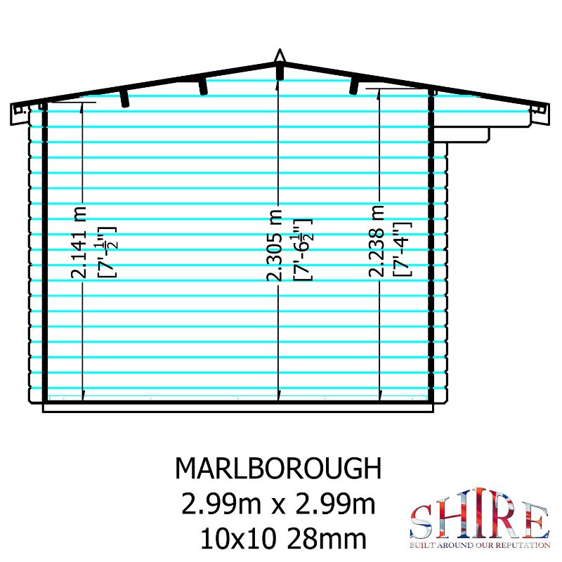 Shire Marlborough 10x10 28mm Log cabin
