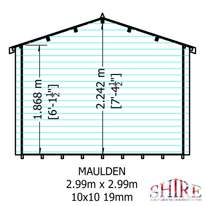 Shire Maulen with Verandah 10x10 19mm Log cabin