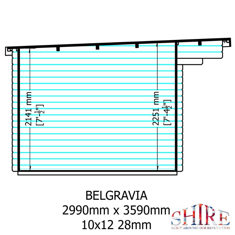 Shire Belgravia 10x12 28mm Log cabin