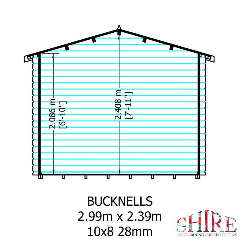 Shire Bucknells 10x8 28mm Log cabin