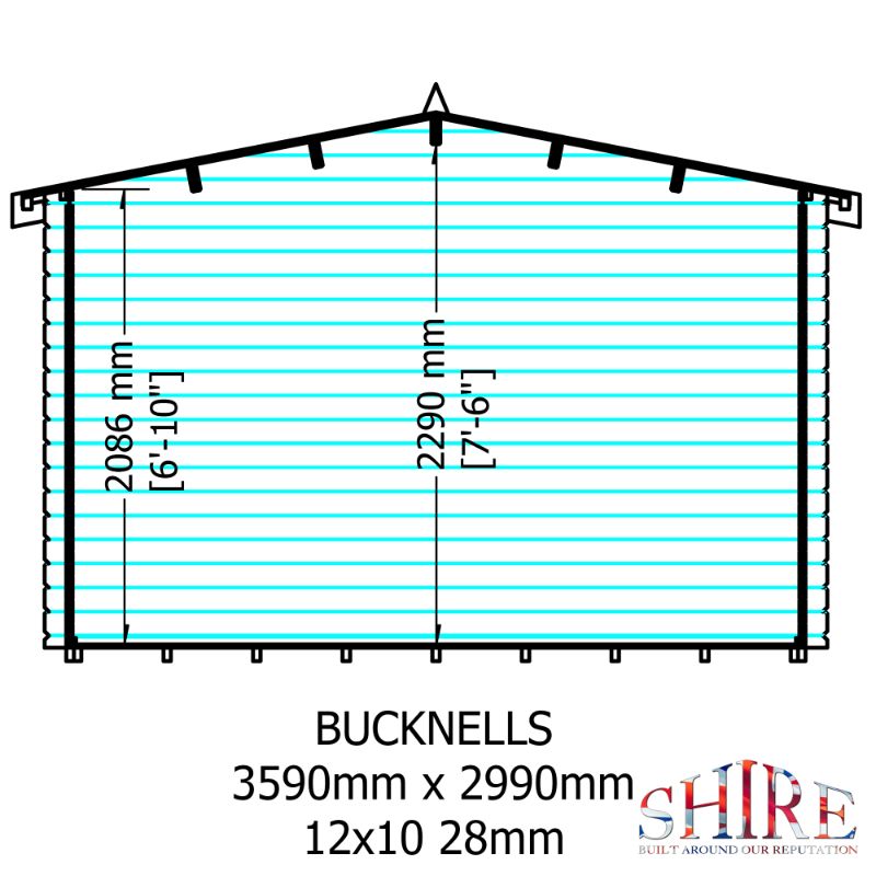 Shire Bucknells 12Gx10 28m Log cabin
