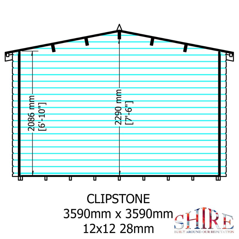Shire Clipstone 12x12 28mm Log cabin