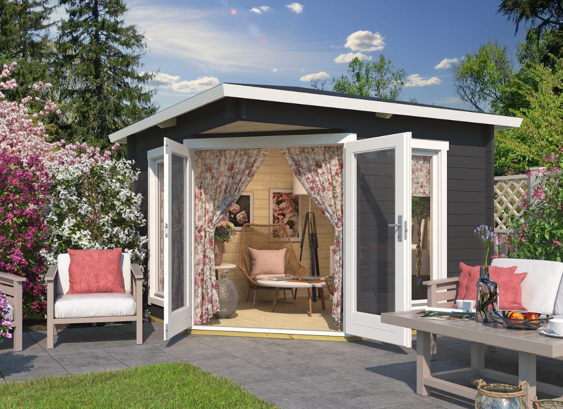Lasita Edinburgh 1 Garden Log Cabin 9ft X 9ft 40mm