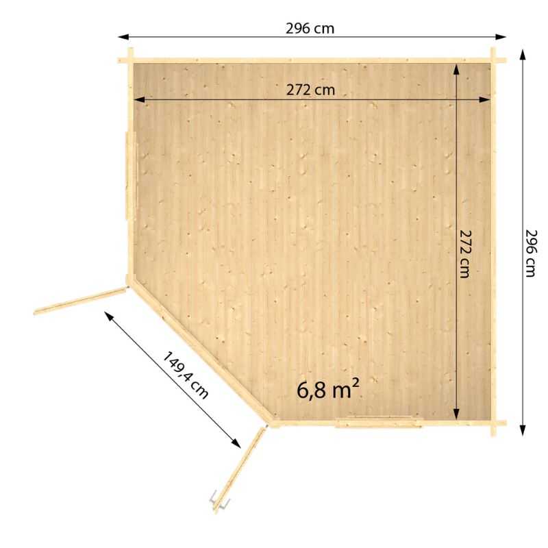 Lasita Edinburgh 1 Garden Log Cabin 9ft X 9ft 40mm