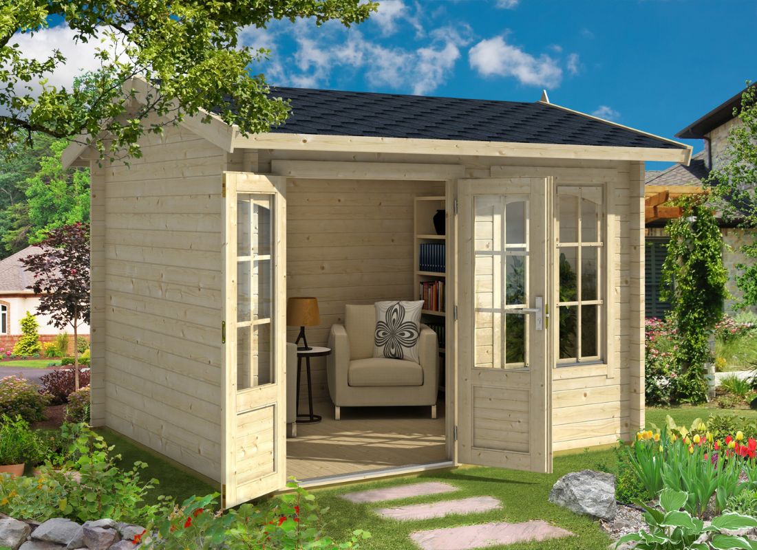 Lasita Alex Garden Log Cabin 9.8ft X 8.2ft 44mm
