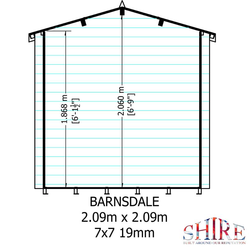 Shire Barnsdale 7x7 19mm Log cabin