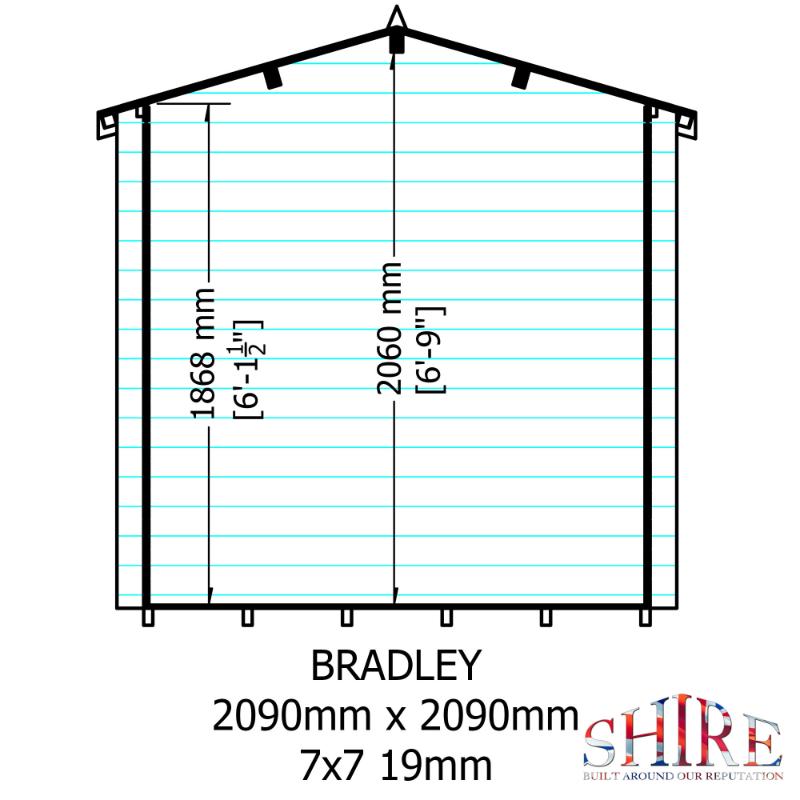 Shire Bradley 7x7 19mm Log cabin