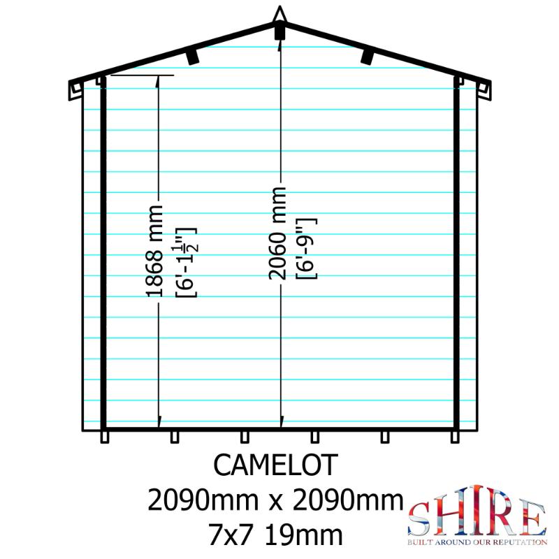 Shire Camelot 7x7 19mm Log cabin