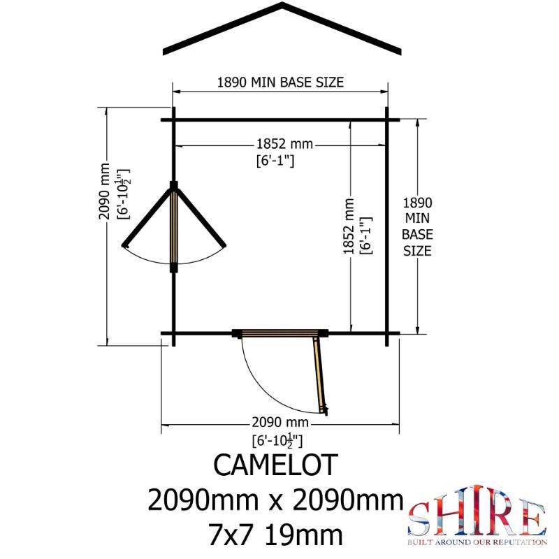 Shire Camelot 7x7 19mm Log cabin