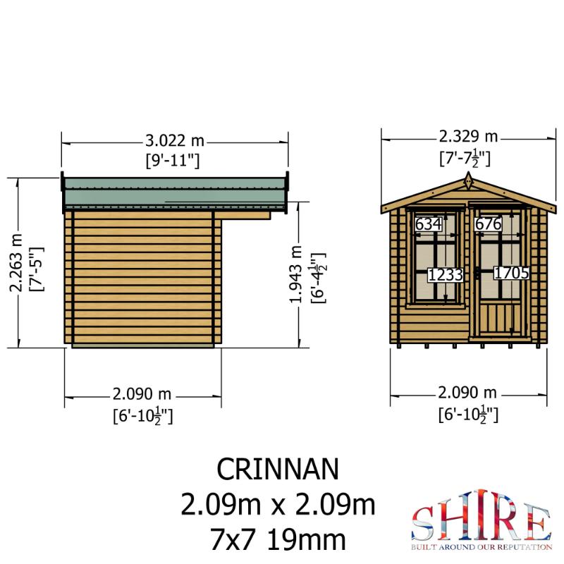 Shire Crinan 7x7 19mm Log cabin