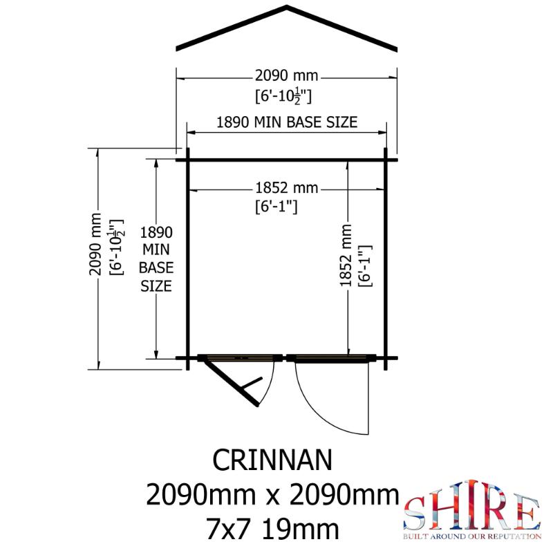 Shire Crinan 7x7 19mm Log cabin