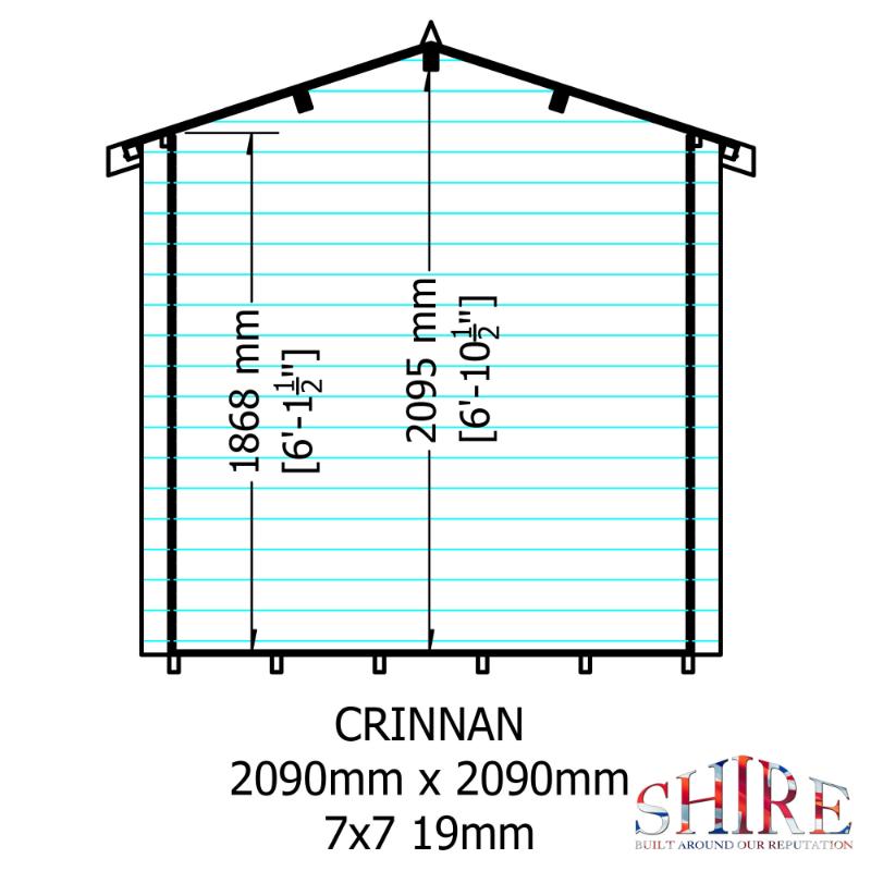 Shire Crinan 7x7 19mm Log cabin