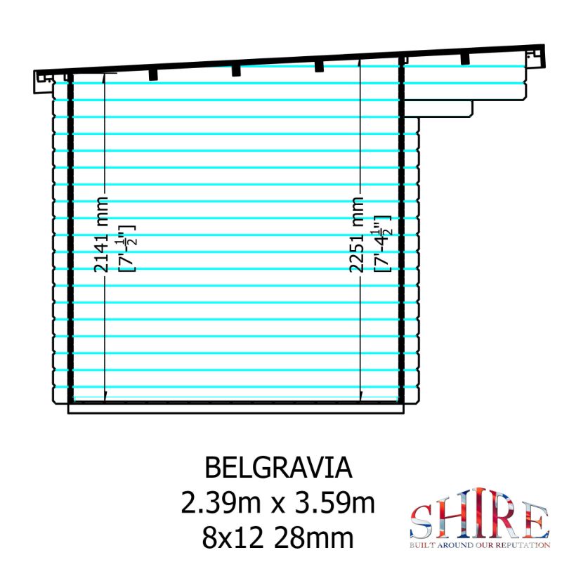 Shire Belgravia 8x12 28mm Log cabin