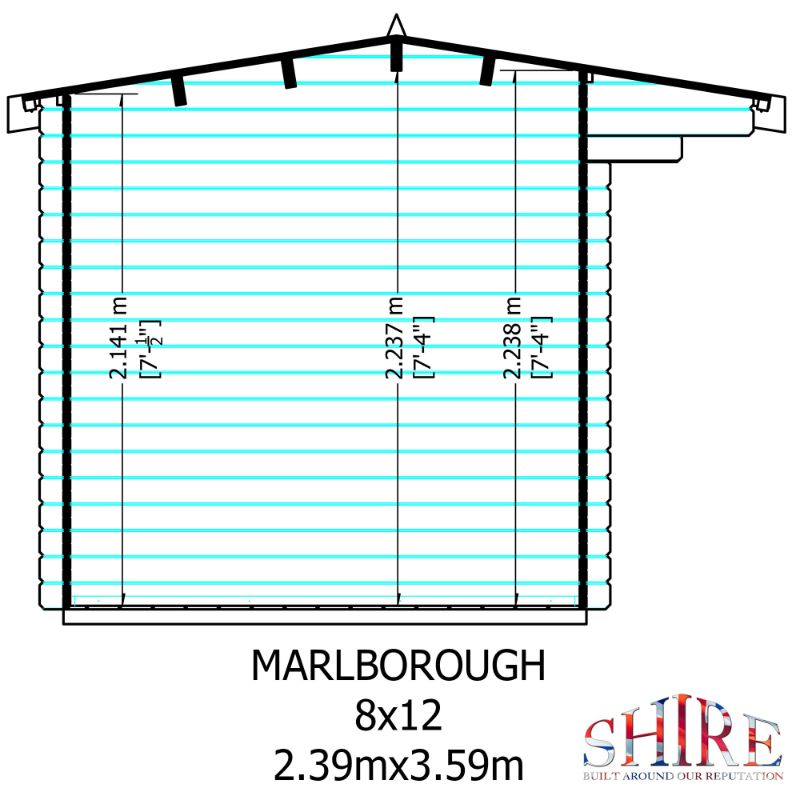 Shire Marlborough 8x12 28mm Log cabin