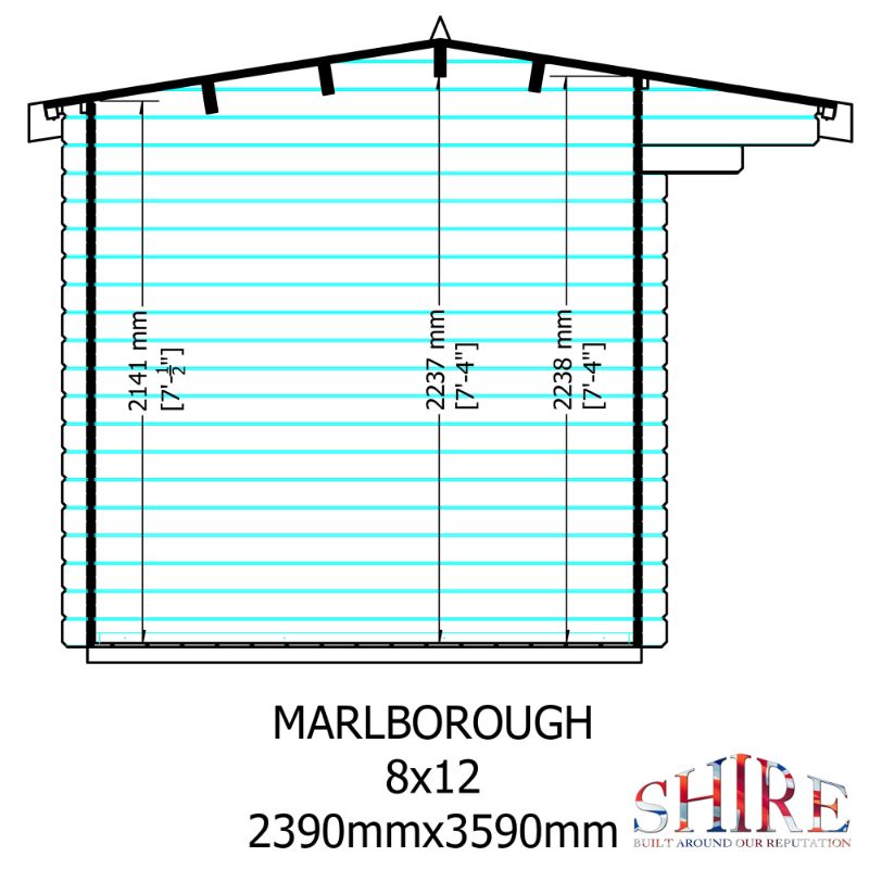 Shire Marlborough 8x12 28mm Log cabin