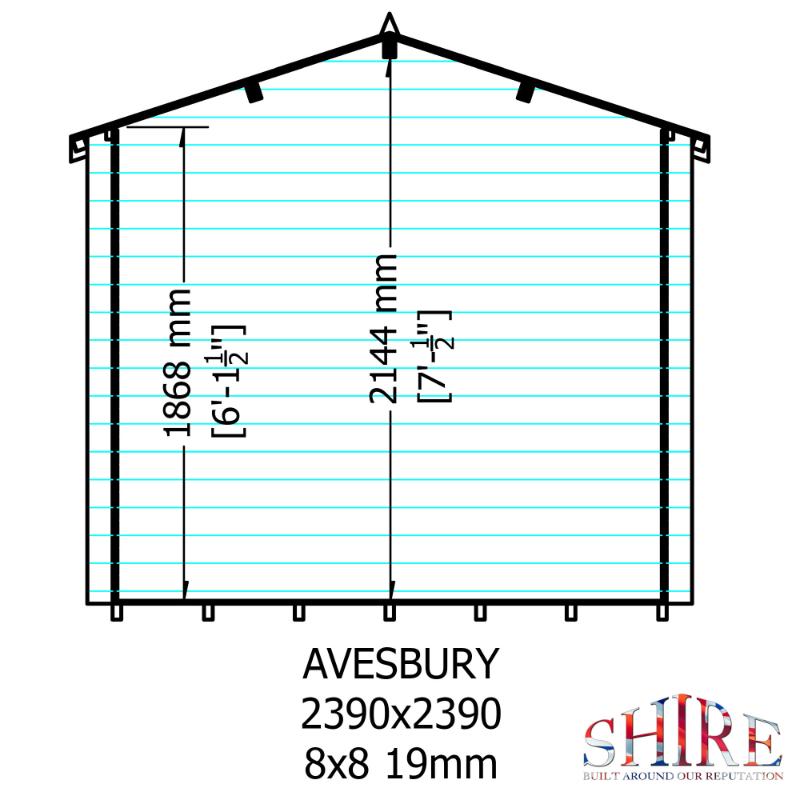 Shire Avesbury 8x8 19mm Log cabin