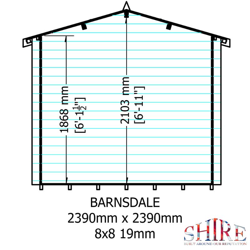 Shire Barnsdale 8x8 19mm Log cabin