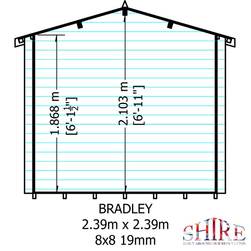 Shire Bradley 8x8 19mm Log cabin
