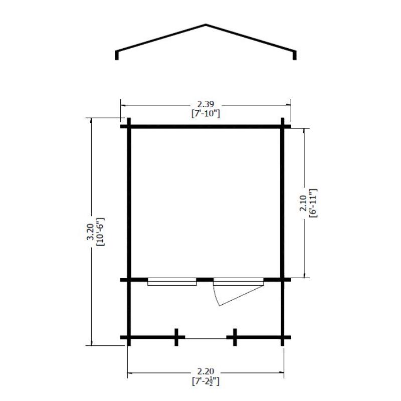 Shire Maulen with Verandah 8x8 19mm Log cabin