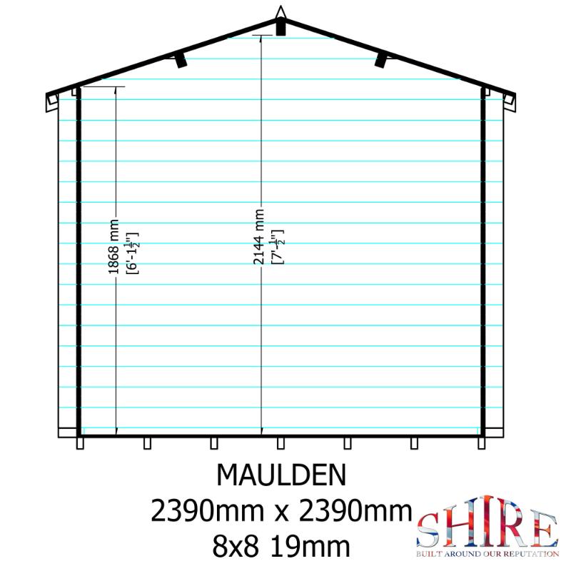 Shire Maulen with Verandah 8x8 19mm Log cabin