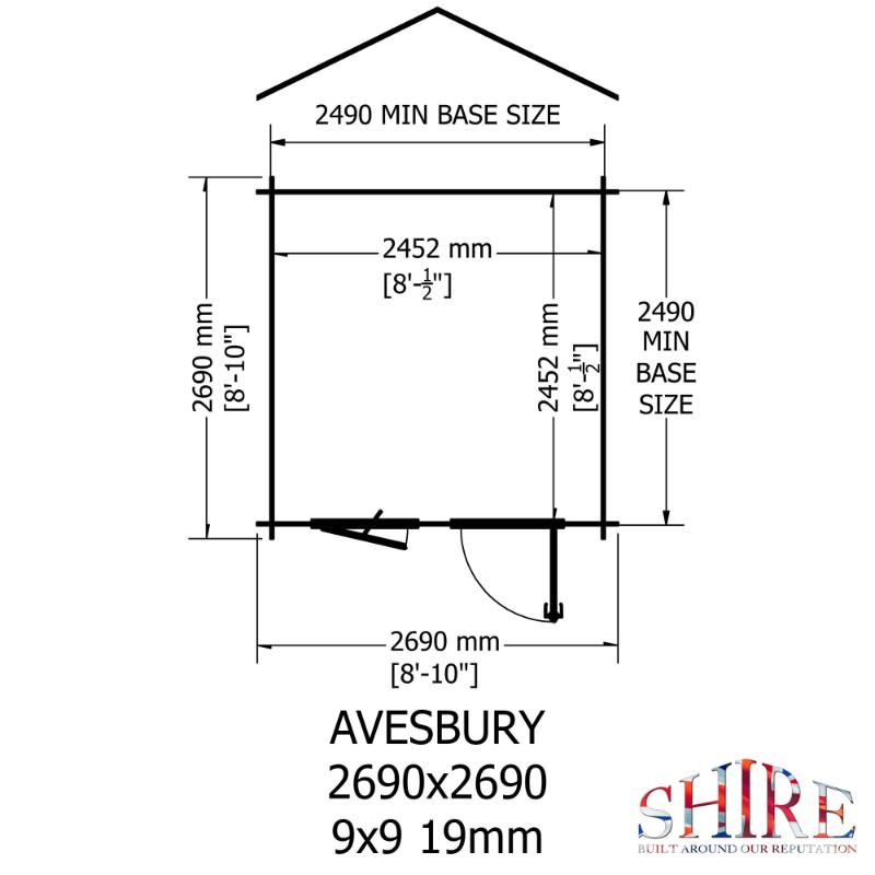 Shire Avesbury 9x9 19mm Log cabin