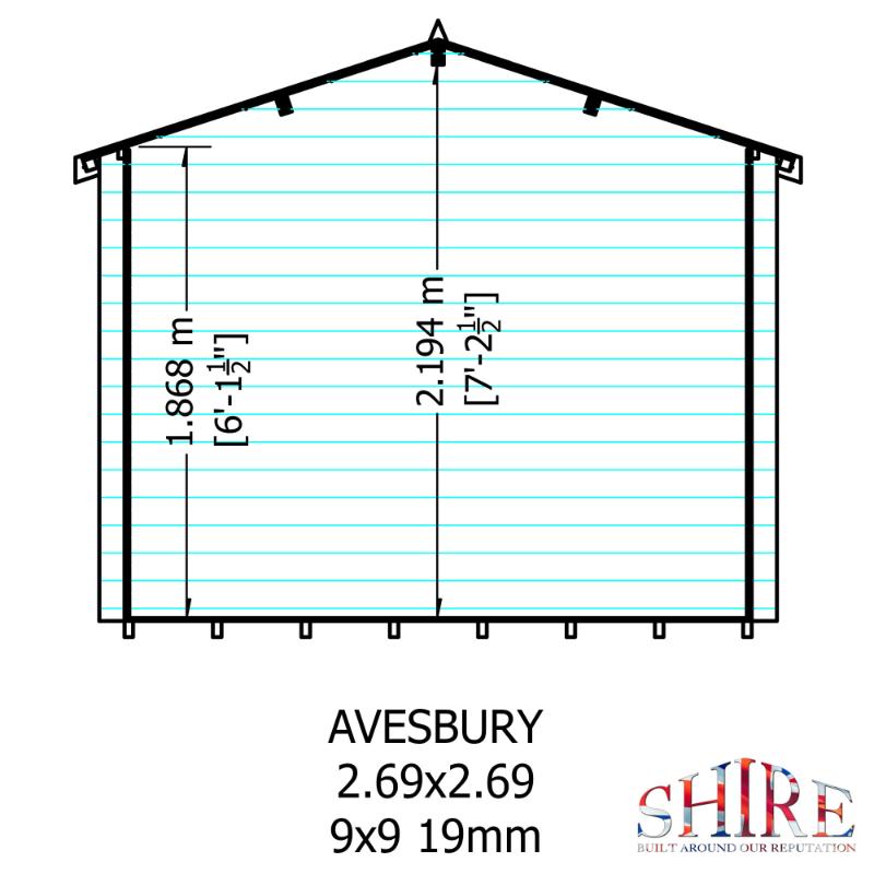 Shire Avesbury 9x9 19mm Log cabin