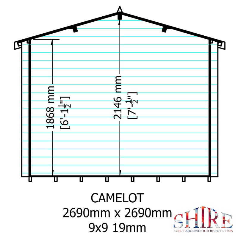 Shire Camelot 9x9 19mm Log cabin