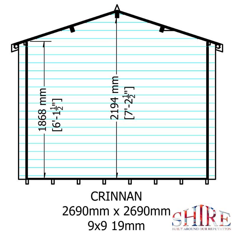 Shire Crinan 9x9 19mm Log cabin