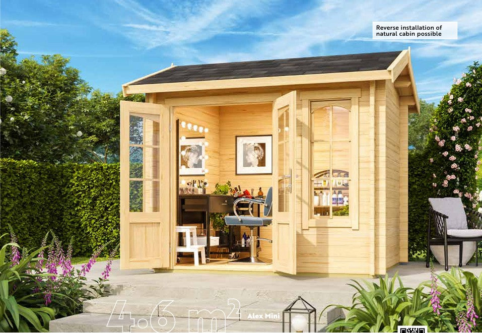 Lasita Alex Mini Garden Log Cabin 8.2ft X 6.5ft 44mm