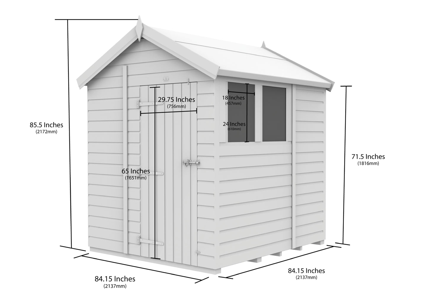 Sheds DIY Apex Garden Shed 7 ft Width