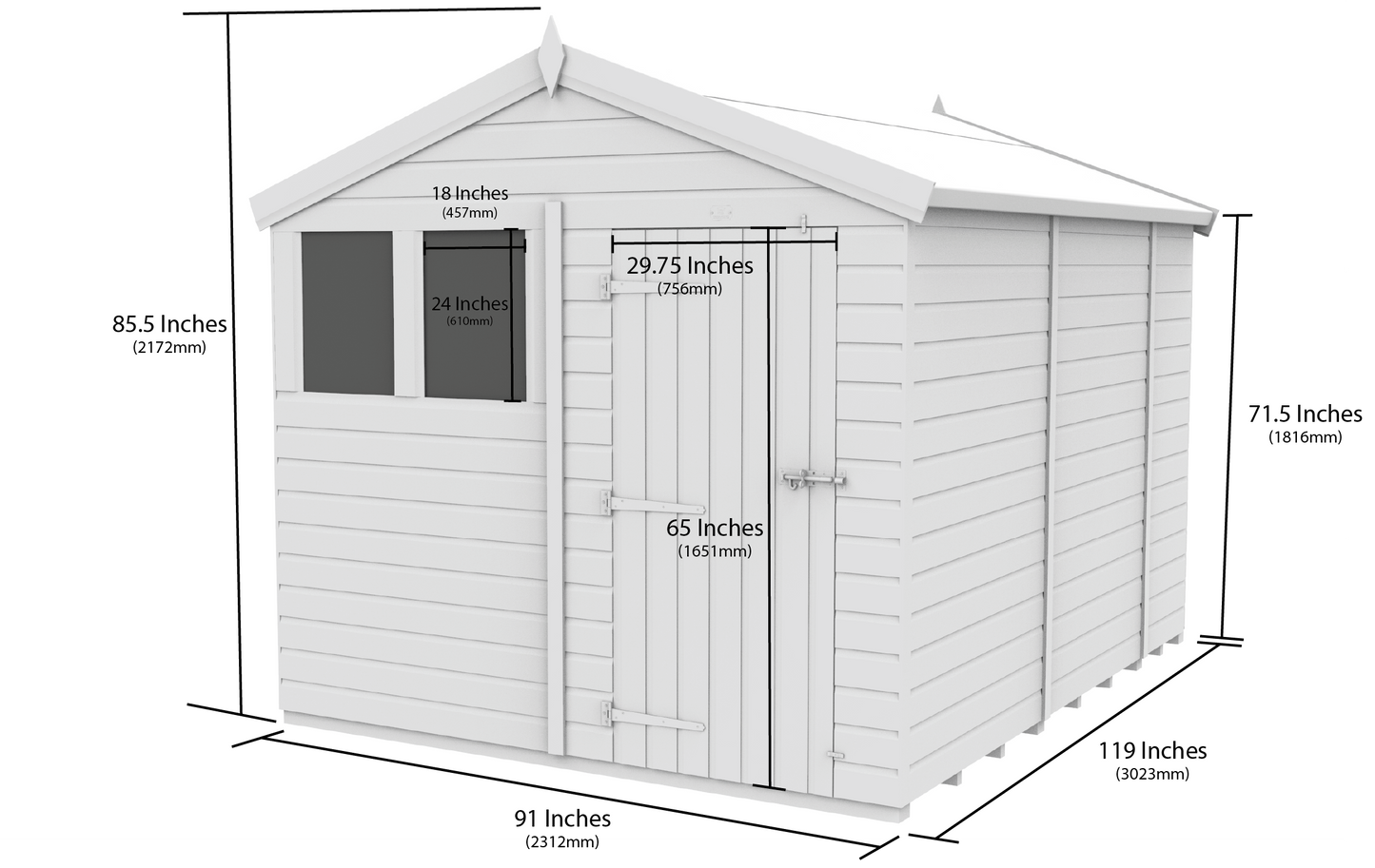 Sheds DIY Apex Garden Shed 8 ft Width