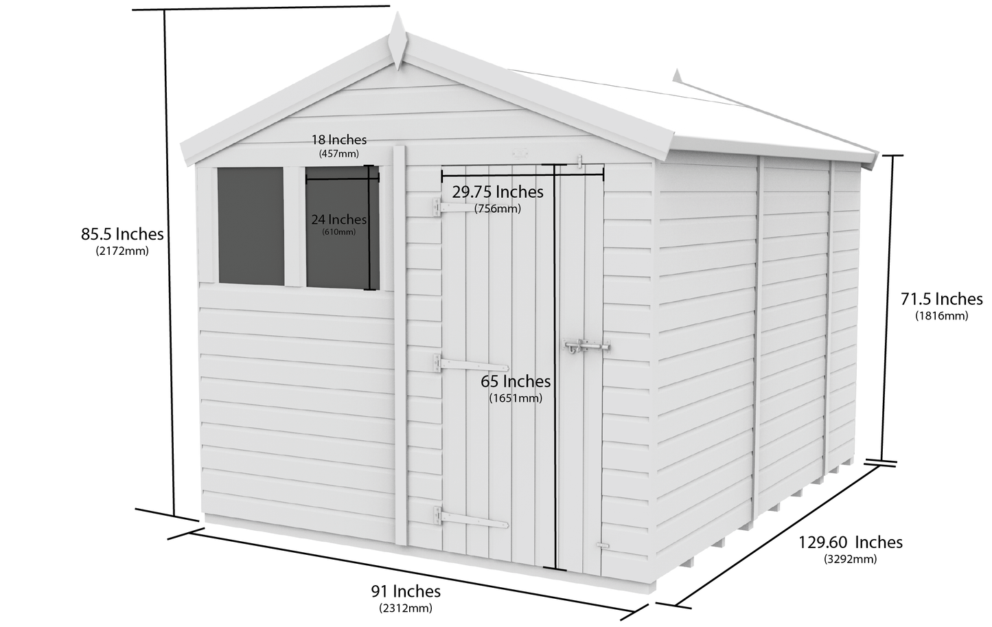 Sheds DIY Apex Garden Shed 8 ft Width