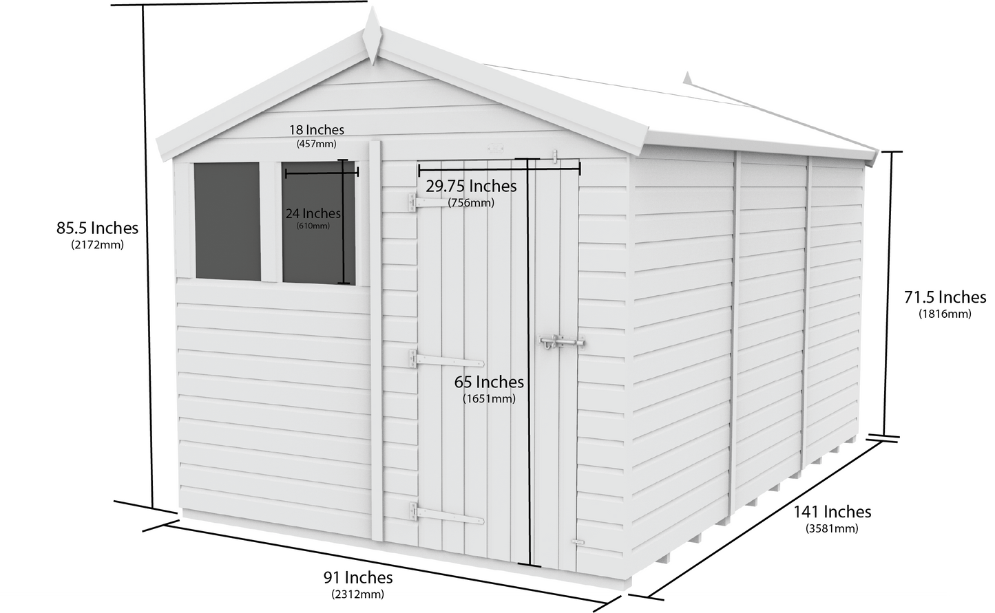 Sheds DIY Apex Garden Shed 8 ft Width