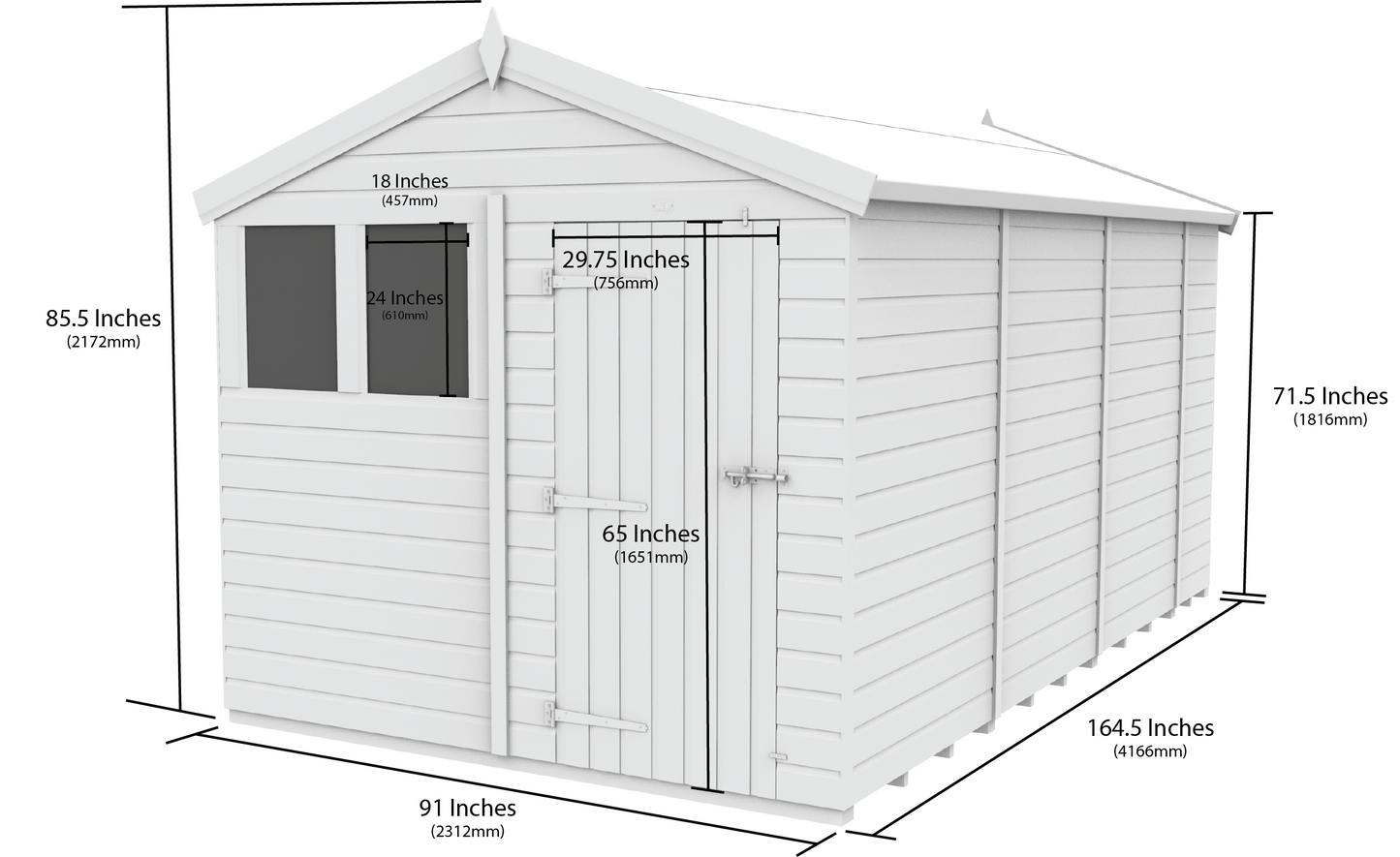 Sheds DIY Apex Garden Shed 8 ft Width
