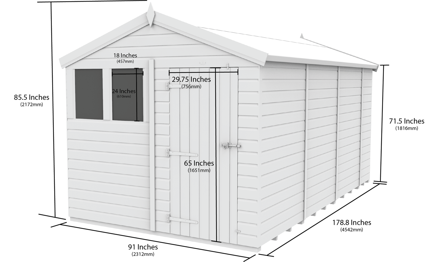 Sheds DIY Apex Garden Shed 8 ft Width