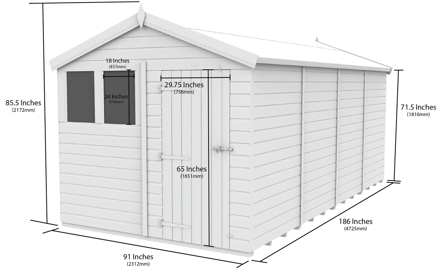 Sheds DIY Apex Garden Shed 8 ft Width