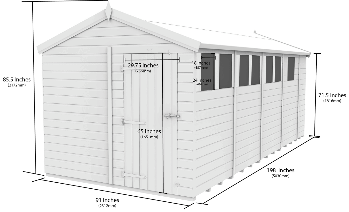 Sheds DIY Apex Garden Shed 8 ft Width