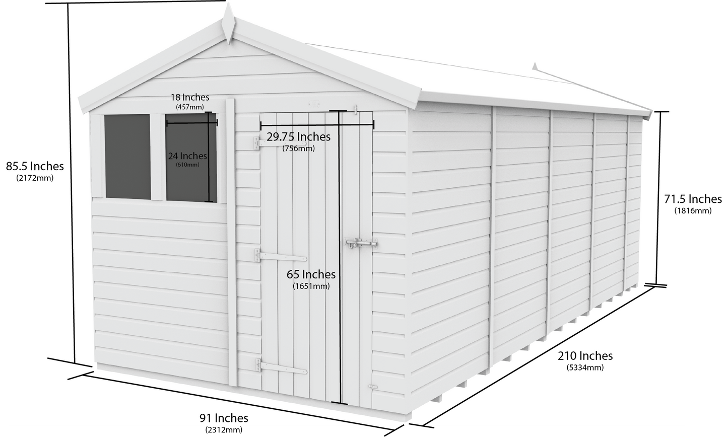 Sheds DIY Apex Garden Shed 8 ft Width