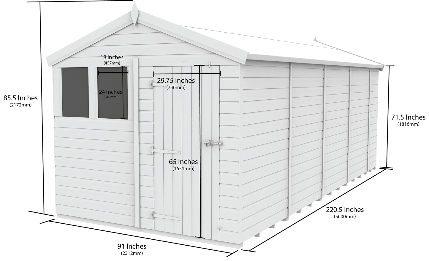 Sheds DIY Apex Garden Shed 8 ft Width