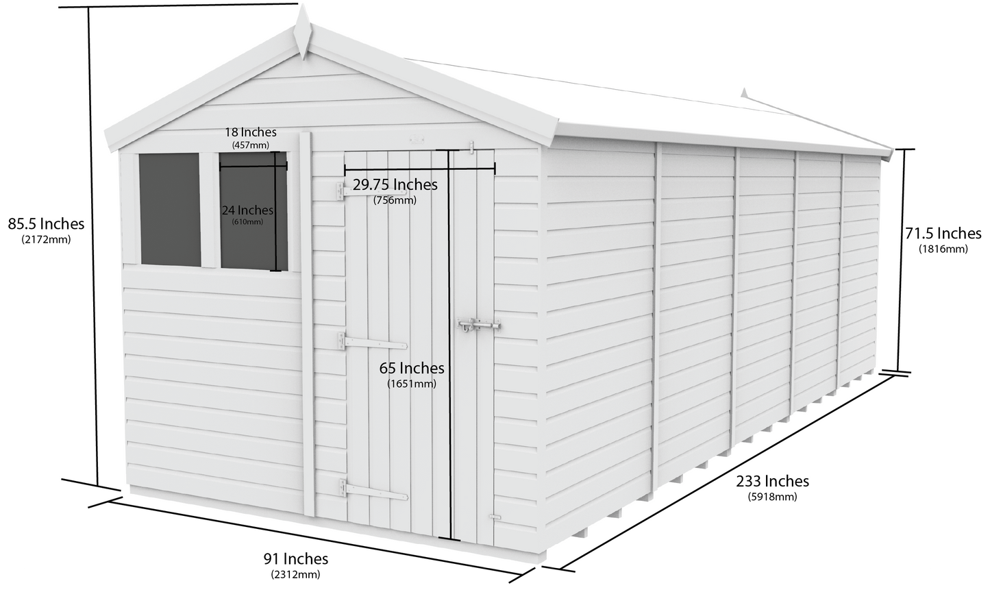 Sheds DIY Apex Garden Shed 8 ft Width