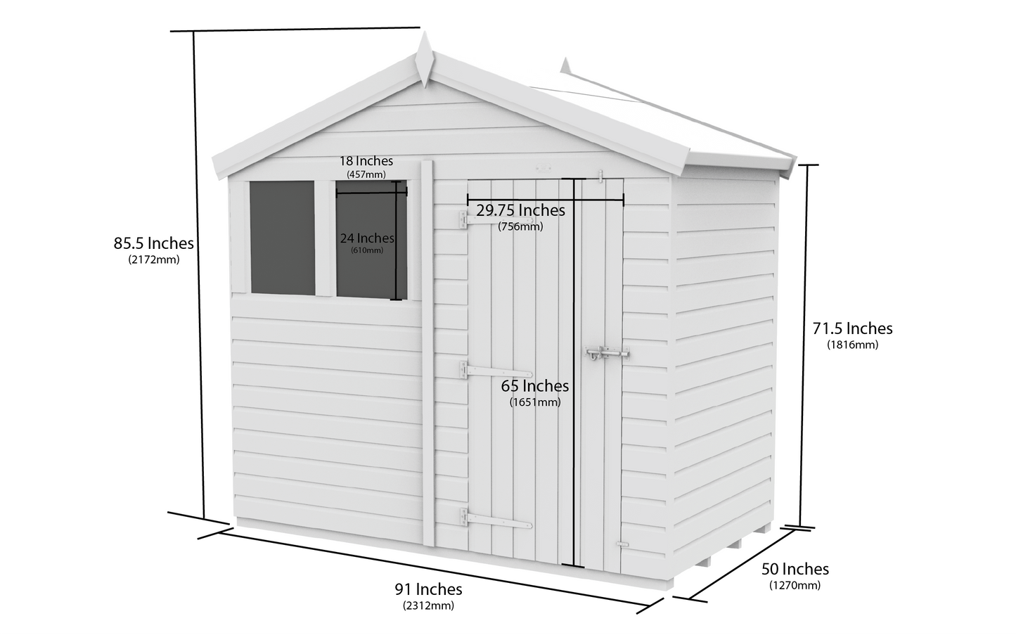 Sheds DIY Apex Garden Shed 8 ft Width