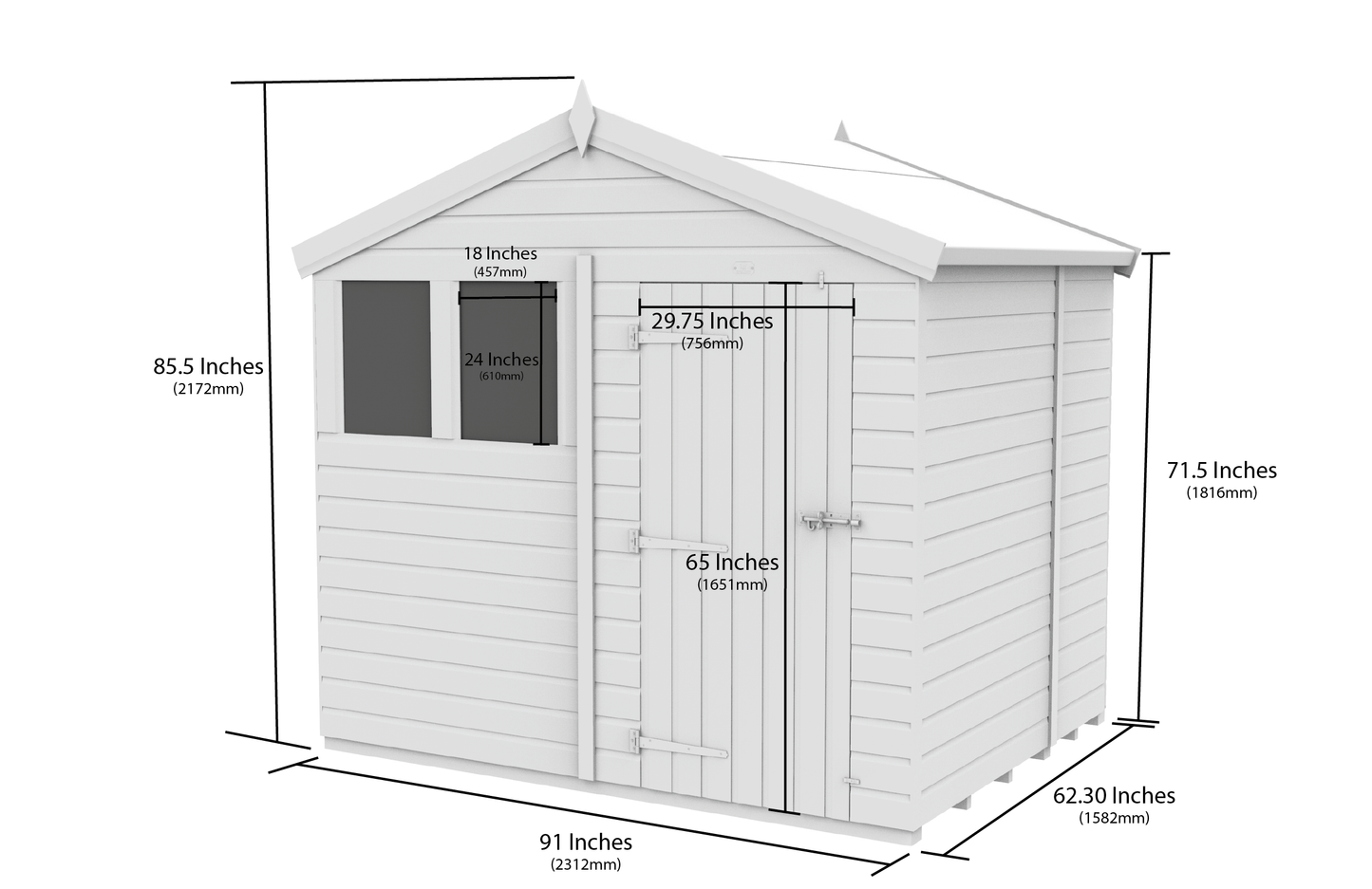 Sheds DIY Apex Garden Shed 8 ft Width